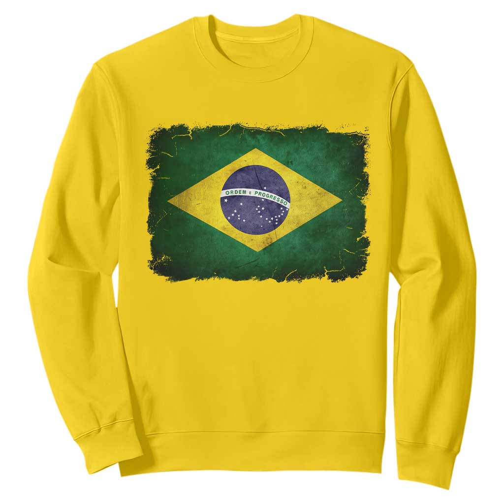 Brazilian Pride Latin America Vintage Brazil Flag Sweatshirt TS11 Daisy Print Your Wear