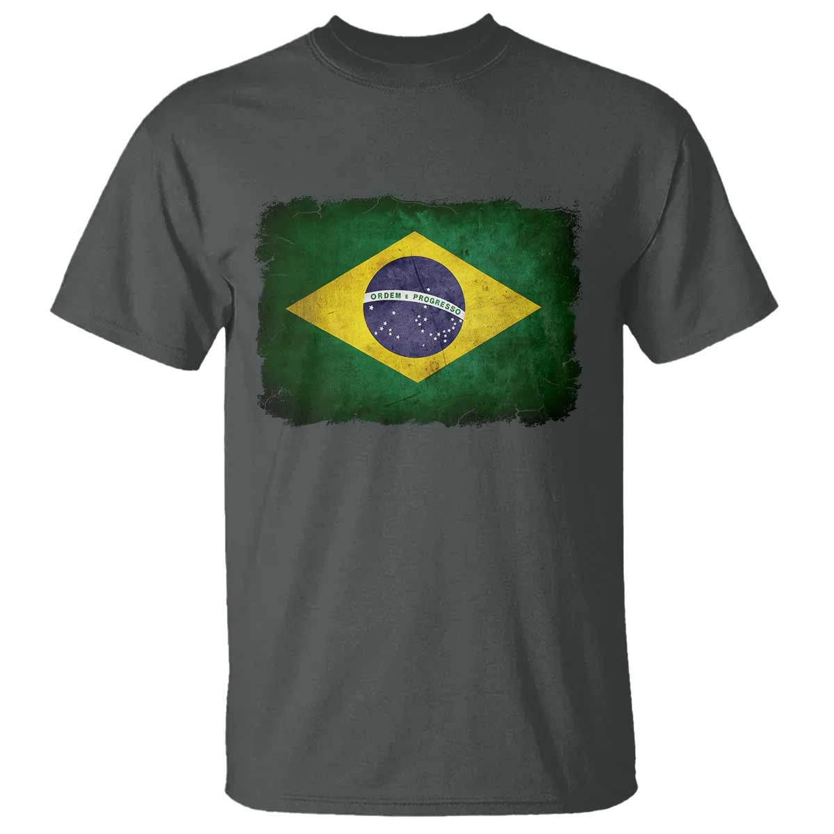 Brazilian Pride Latin America Vintage Brazil Flag T Shirt TS11 Dark Heather Print Your Wear