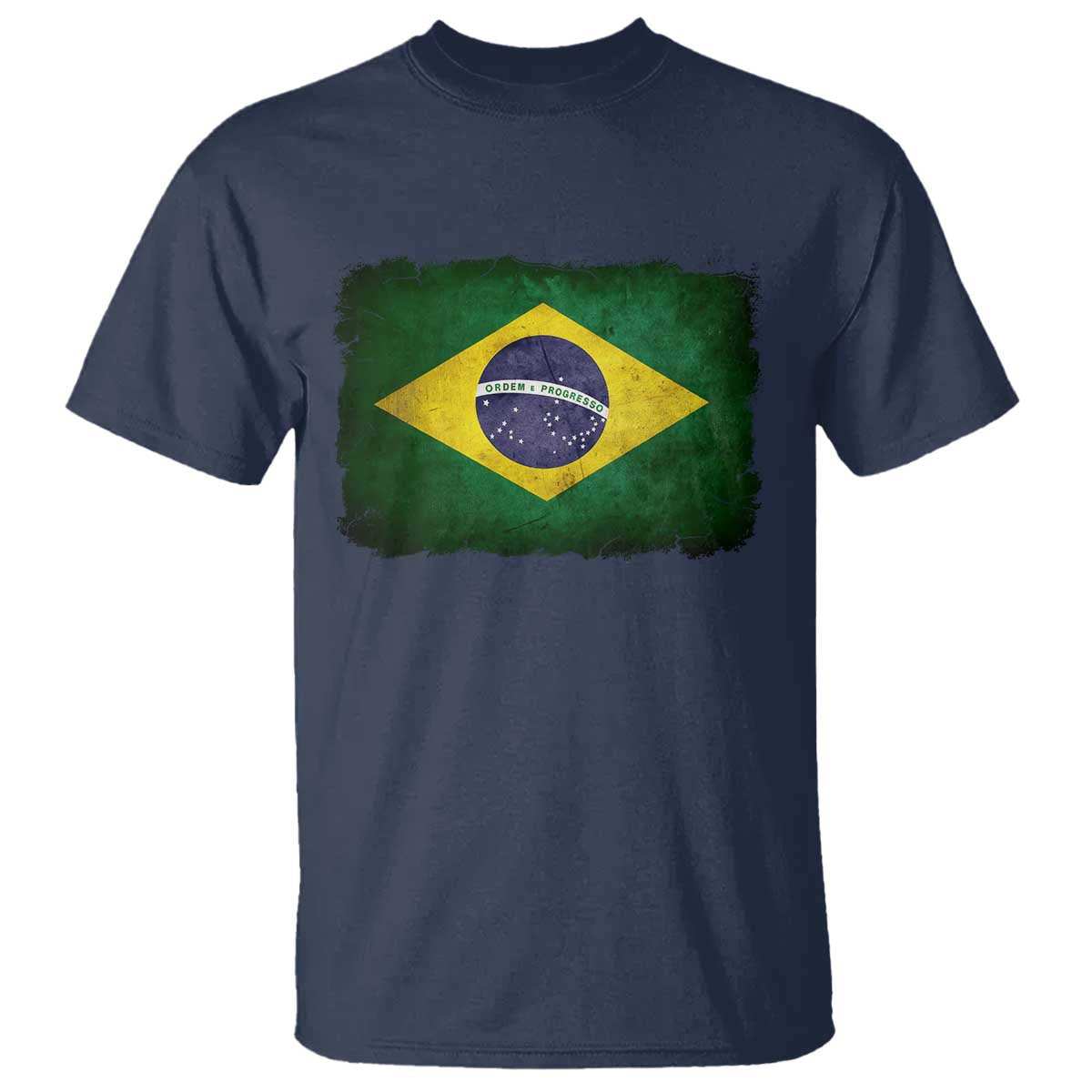 Brazilian Pride Latin America Vintage Brazil Flag T Shirt TS11 Navy Print Your Wear