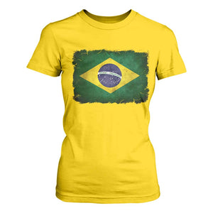 Brazilian Pride Latin America Vintage Brazil Flag T Shirt For Women - Print Your Wear