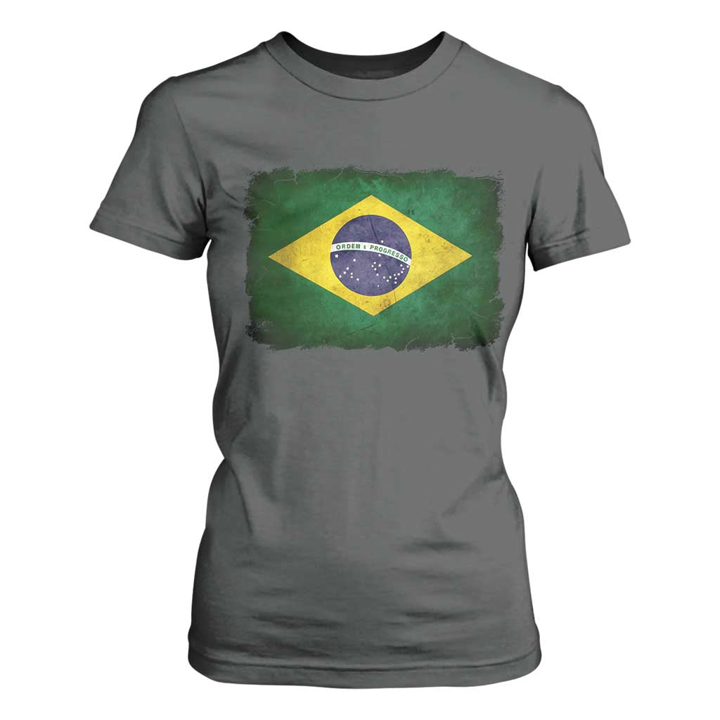 Brazilian Pride Latin America Vintage Brazil Flag T Shirt For Women TS11 Dark Heather Print Your Wear