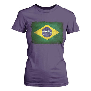 Brazilian Pride Latin America Vintage Brazil Flag T Shirt For Women - Print Your Wear
