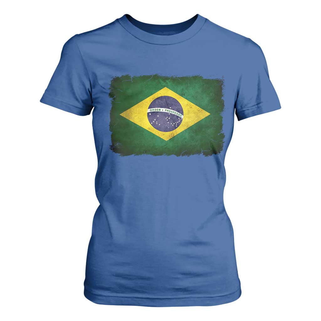 Brazilian Pride Latin America Vintage Brazil Flag T Shirt For Women TS11 Royal Blue Print Your Wear