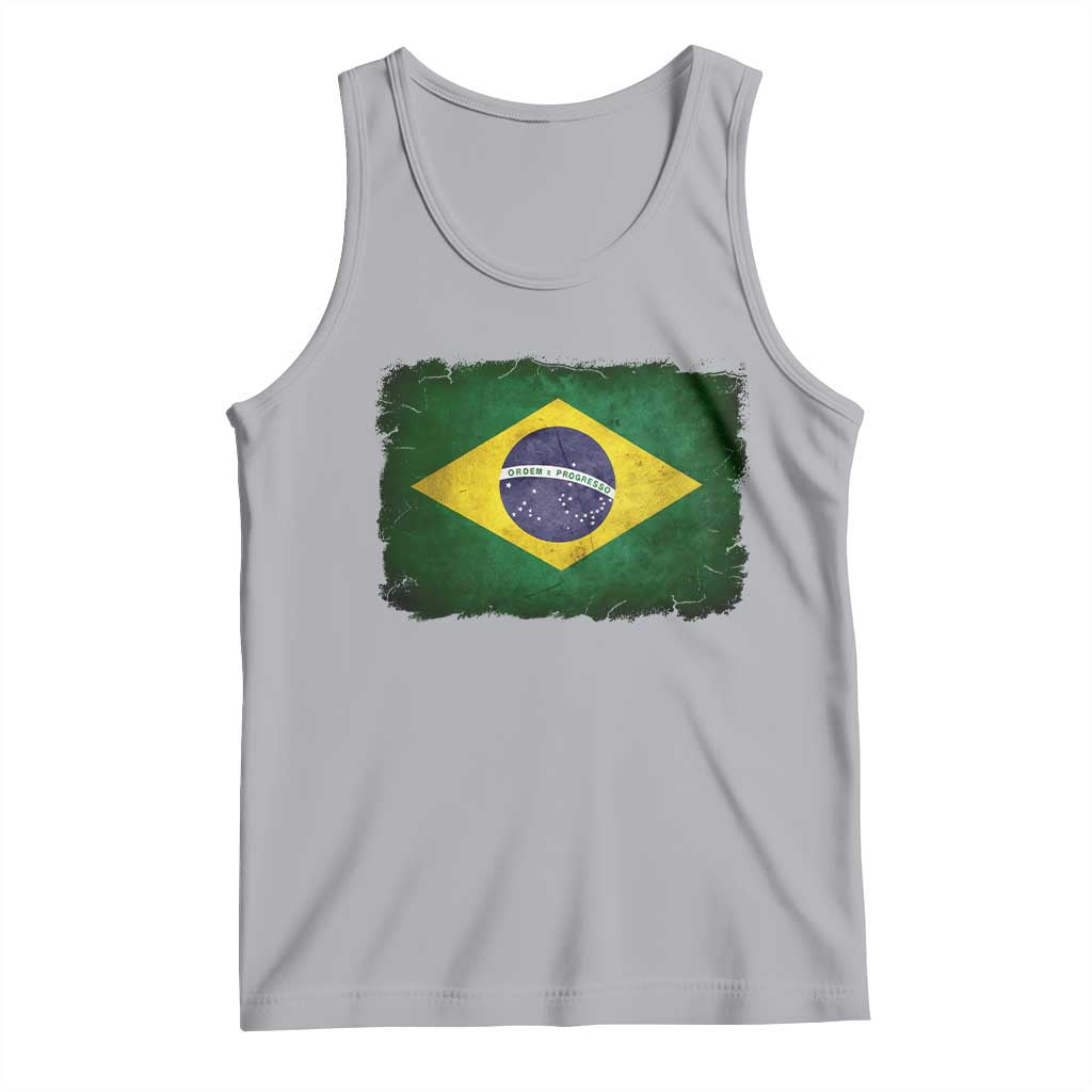 Brazilian Pride Latin America Vintage Brazil Flag Tank Top TS11 Athletic Heather Print Your Wear