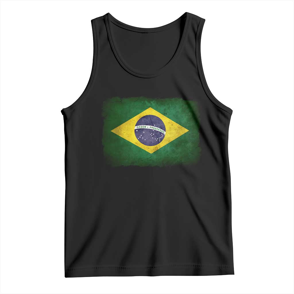 Brazilian Pride Latin America Vintage Brazil Flag Tank Top TS11 Black Print Your Wear