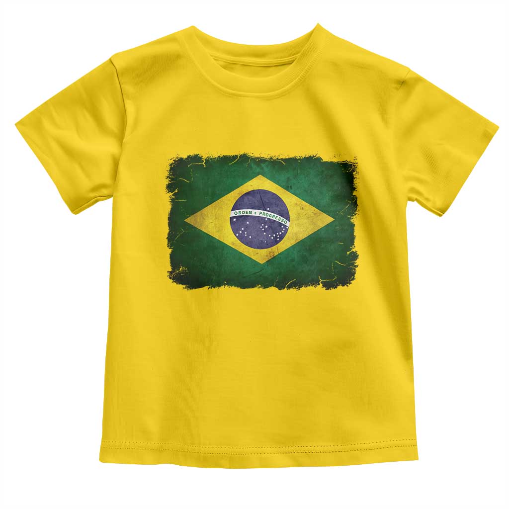 Brazilian Pride Latin America Vintage Brazil Flag Toddler T Shirt TS11 Daisy Print Your Wear