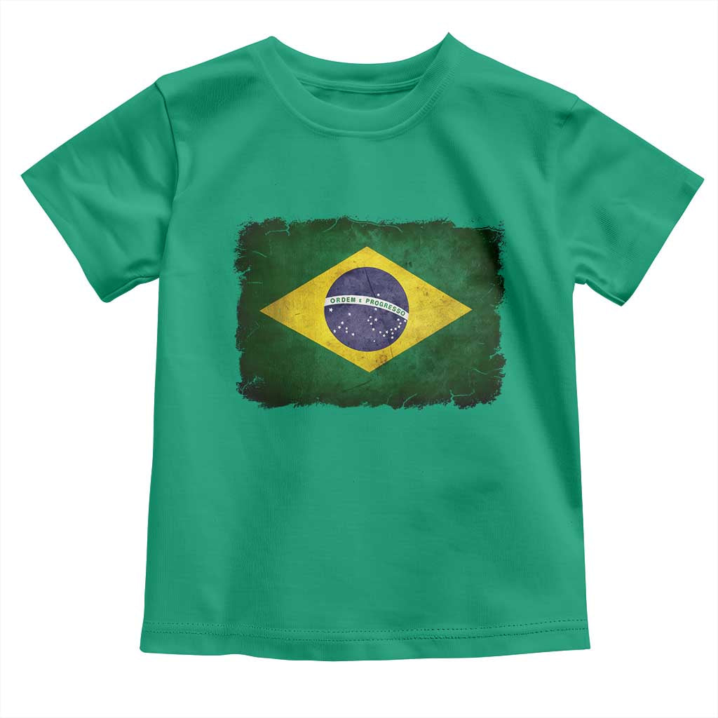 Brazilian Pride Latin America Vintage Brazil Flag Toddler T Shirt TS11 Irish Green Print Your Wear