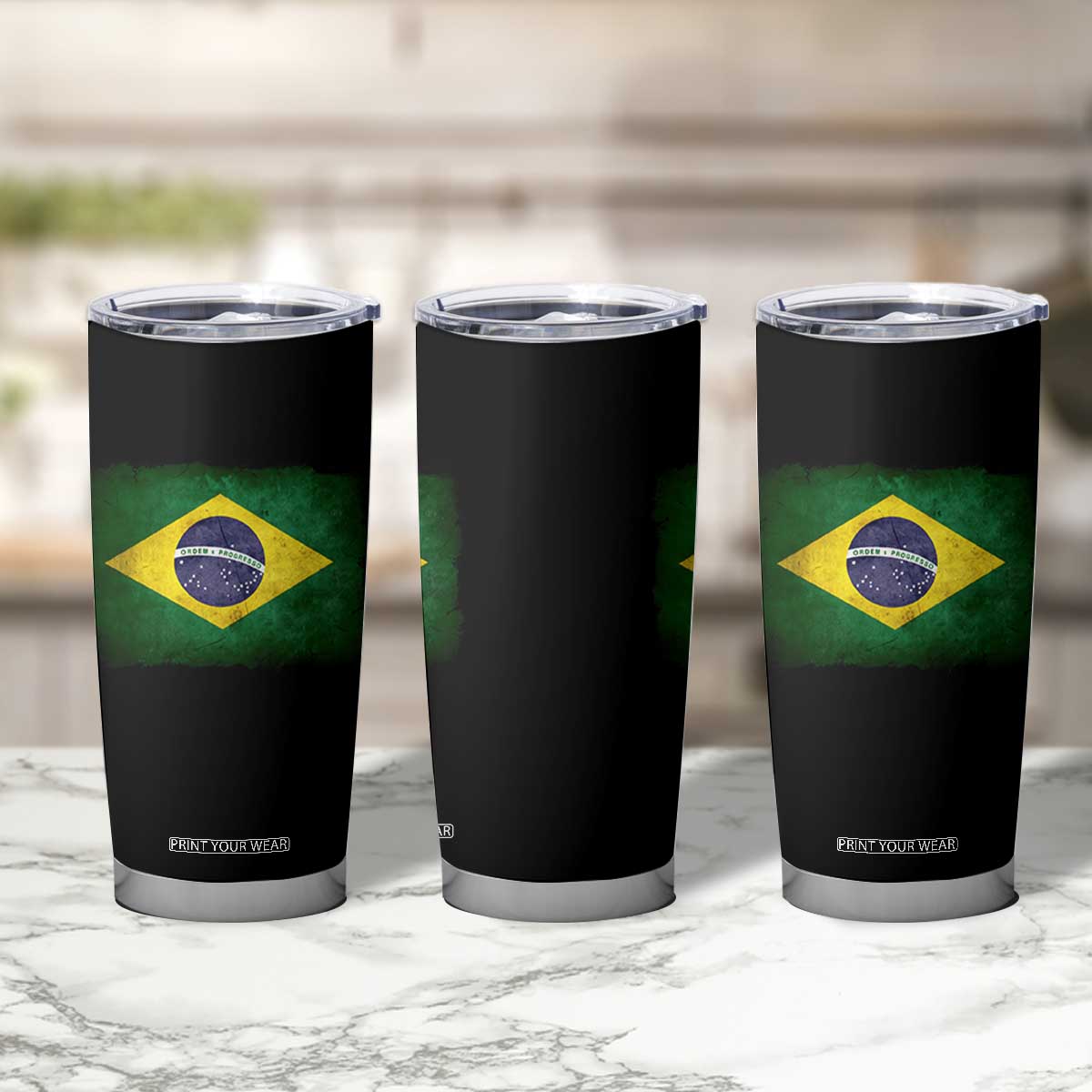 Brazilian Pride Latin America Vintage Brazil Flag Tumbler Cup TS11 Print Your Wear