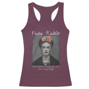 Frida Kahlo Racerback Tank Top Feet What Do I Need You For When I Have Wings To Fly TS11 Maroon Print Your Wear