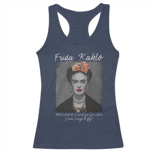 Frida Kahlo Racerback Tank Top Feet What Do I Need You For When I Have Wings To Fly TS11 Navy Print Your Wear