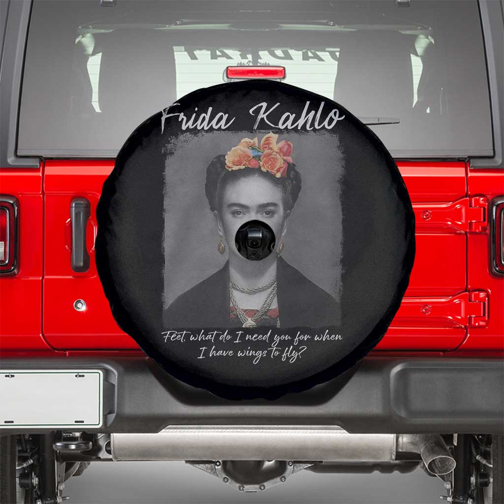 Frida Kahlo Spare Tire Cover Feet What Do I Need You For When I Have Wings To Fly TS11 Black Print Your Wear