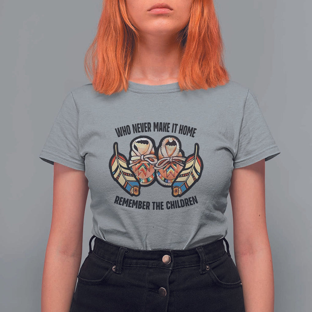 Native American T Shirt For Women Remember The Children Who Never Make It Home Shoes Papoose TS11 Sport Gray Print Your Wear