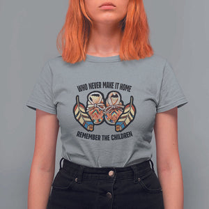 Native American T Shirt For Women Remember The Children Who Never Make It Home Shoes Papoose TS11 Sport Gray Print Your Wear