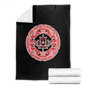 Indigenous Children Throw Blanket Together We Stand In Remembrance Unity Day Papoose Maple Leaf Native American TS11 Black Print Your Wear