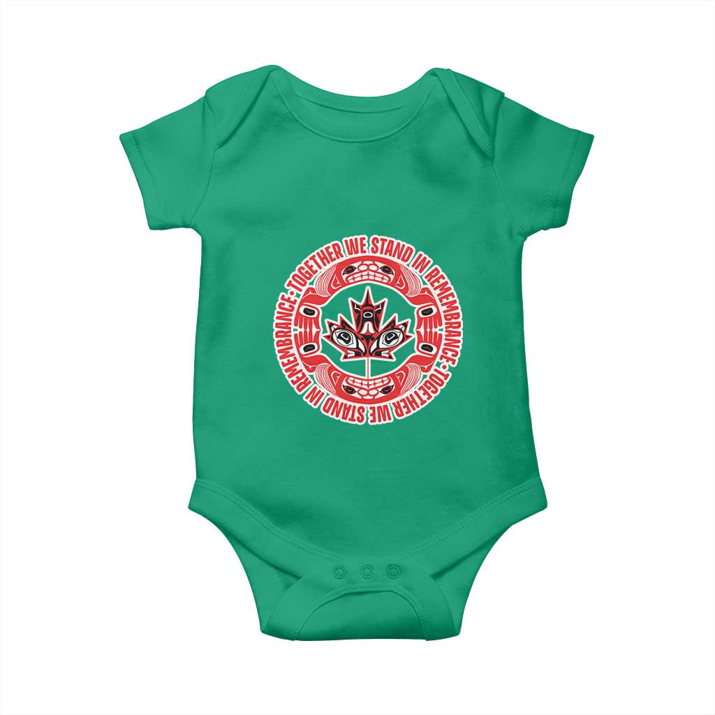 Indigenous Children Baby Onesie Together We Stand In Remembrance Unity Day Papoose Maple Leaf Native American TS11 Irish Green Print Your Wear