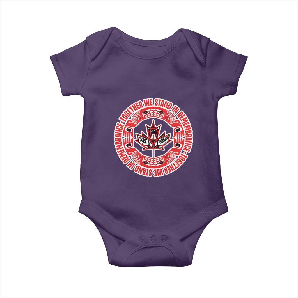 Indigenous Children Baby Onesie Together We Stand In Remembrance Unity Day Papoose Maple Leaf Native American TS11 Purple Print Your Wear
