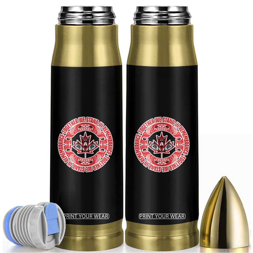 Indigenous Children Bullet Tumbler Together We Stand In Remembrance Unity Day Papoose Maple Leaf Native American TS11 Black Print Your Wear