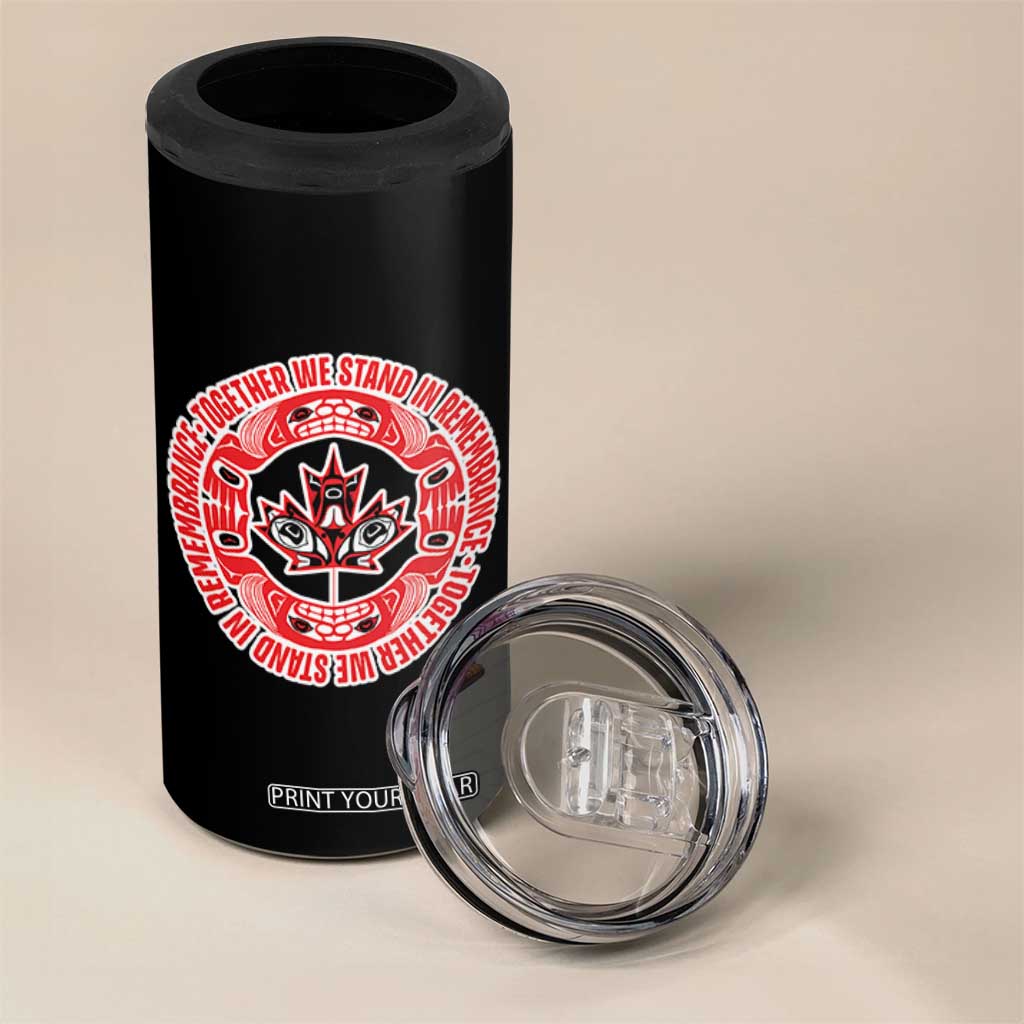 Indigenous Children 4 in 1 Can Cooler Tumbler Together We Stand In Remembrance Unity Day Papoose Maple Leaf Native American TS11 Print Your Wear