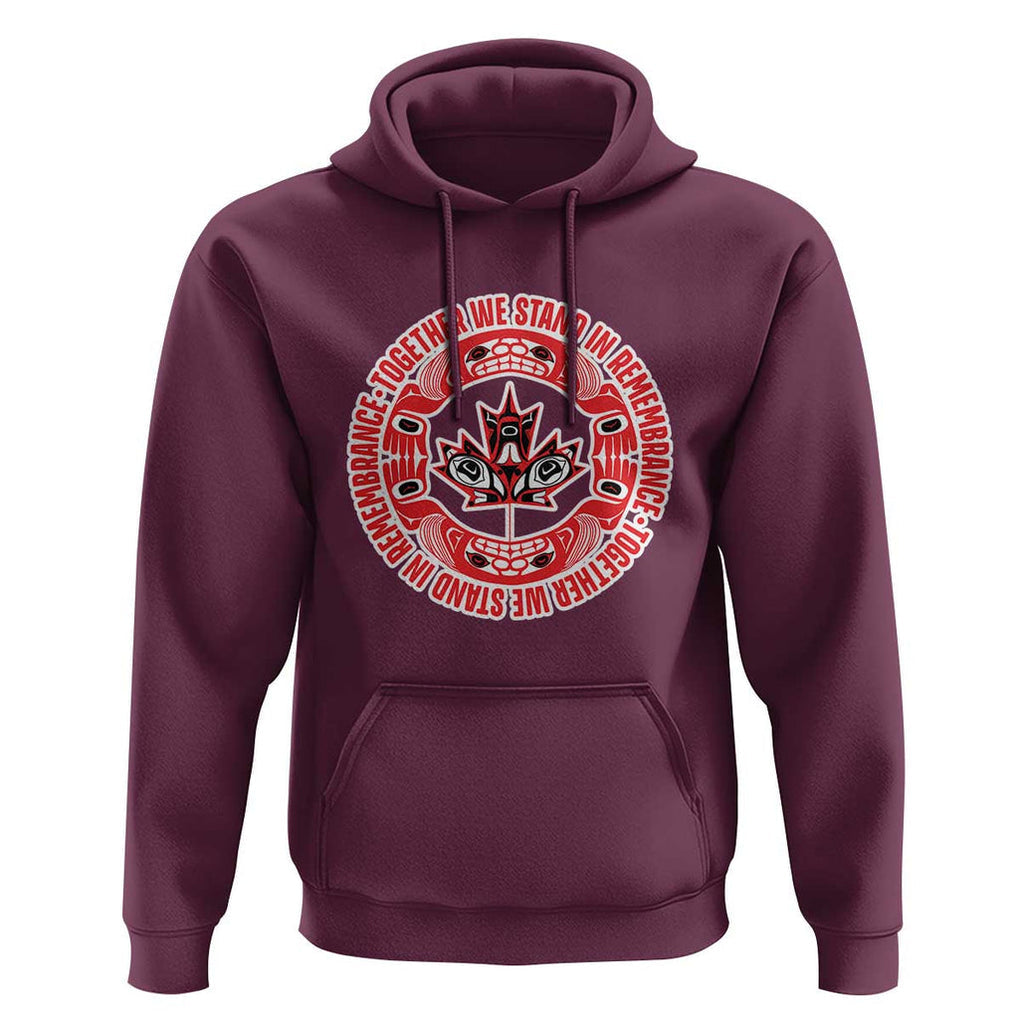 Indigenous Children Hoodie Together We Stand In Remembrance Unity Day Papoose Maple Leaf Native American TS11 Maroon Print Your Wear