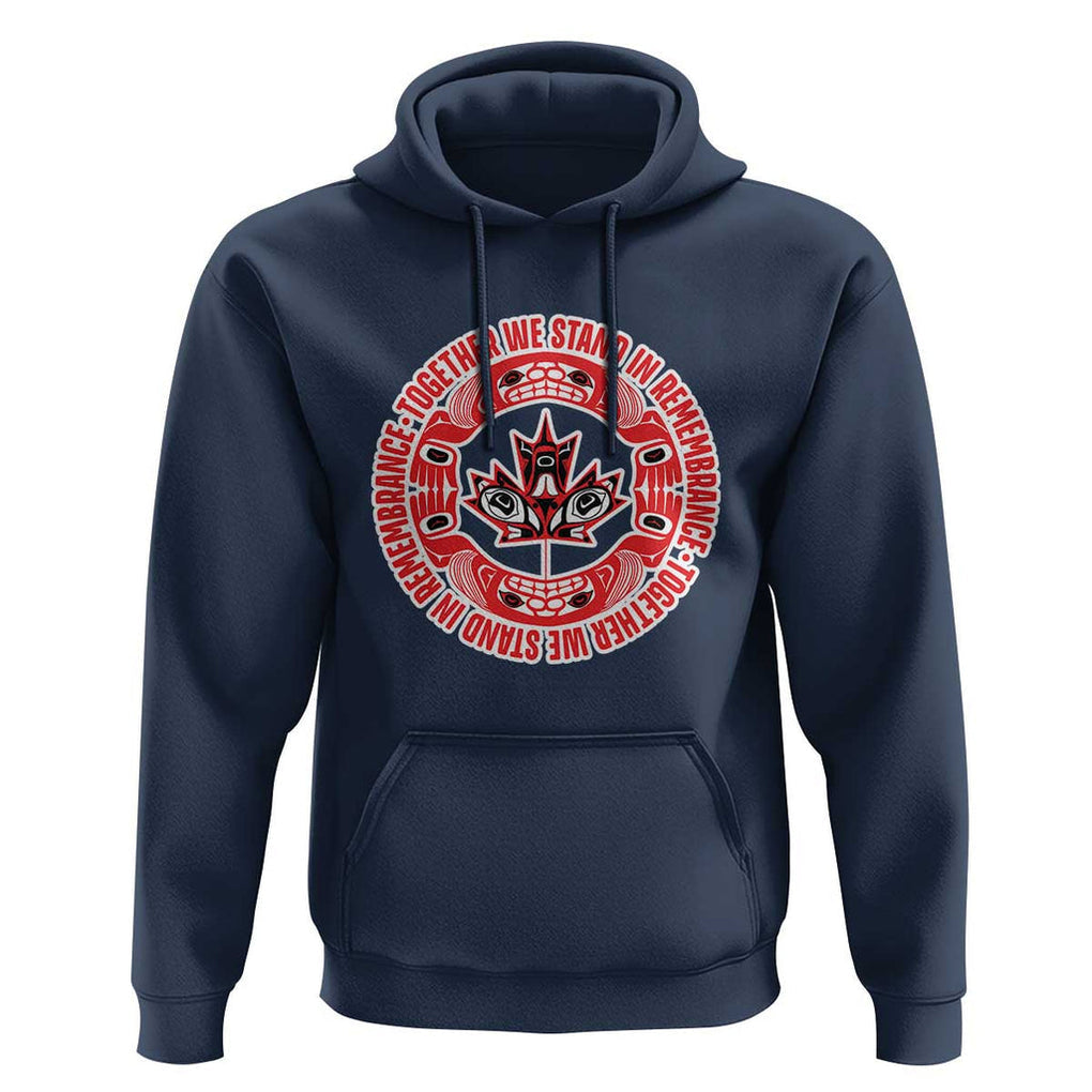 Indigenous Children Hoodie Together We Stand In Remembrance Unity Day Papoose Maple Leaf Native American TS11 Navy Print Your Wear