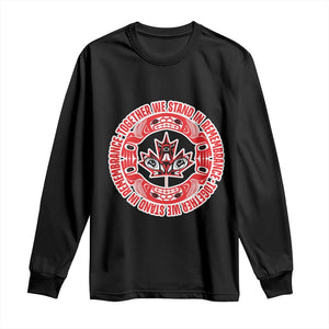 Indigenous Children Long Sleeve Shirt Together We Stand In Remembrance Unity Day Papoose Maple Leaf Native American TS11 Black Print Your Wear