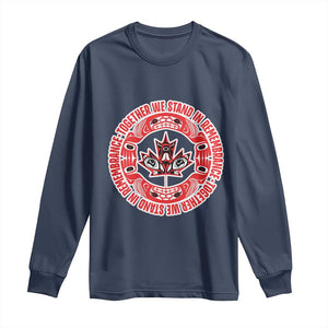 Indigenous Children Long Sleeve Shirt Together We Stand In Remembrance Unity Day Papoose Maple Leaf Native American TS11 Navy Print Your Wear