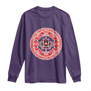 Indigenous Children Long Sleeve Shirt Together We Stand In Remembrance Unity Day Papoose Maple Leaf Native American TS11 Purple Print Your Wear