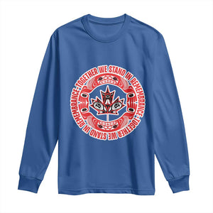 Indigenous Children Long Sleeve Shirt Together We Stand In Remembrance Unity Day Papoose Maple Leaf Native American TS11 Royal Blue Print Your Wear