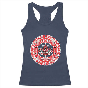 Indigenous Children Racerback Tank Top Together We Stand In Remembrance Unity Day Papoose Maple Leaf Native American TS11 Navy Print Your Wear