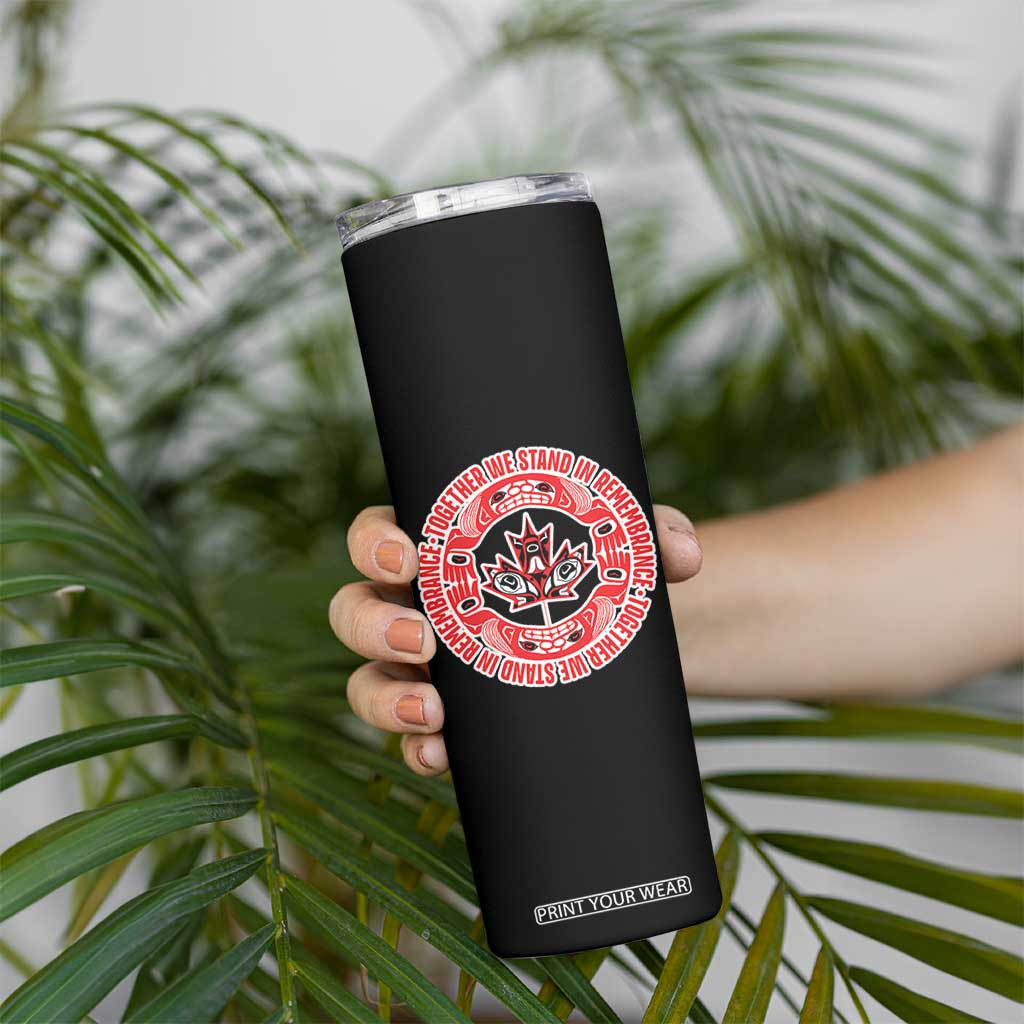 Indigenous Children Skinny Tumbler Together We Stand In Remembrance Unity Day Papoose Maple Leaf Native American TS11 Print Your Wear