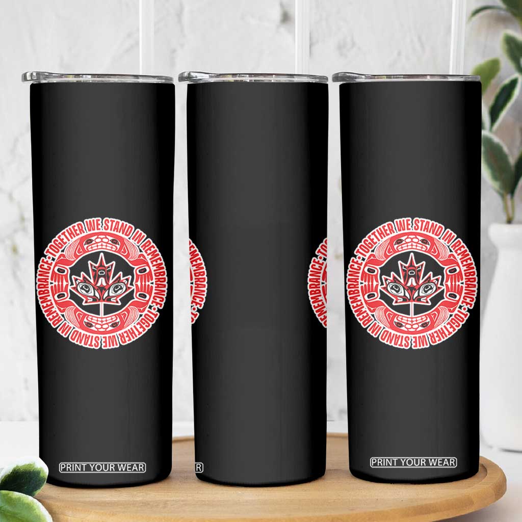 Indigenous Children Skinny Tumbler Together We Stand In Remembrance Unity Day Papoose Maple Leaf Native American TS11 Print Your Wear