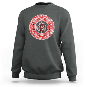 Indigenous Children Sweatshirt Together We Stand In Remembrance Unity Day Papoose Maple Leaf Native American TS11 Dark Heather Print Your Wear