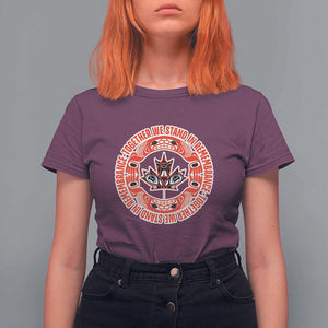 Indigenous Children T Shirt For Women Together We Stand In Remembrance Unity Day Papoose Maple Leaf Native American TS11 Maroon Print Your Wear