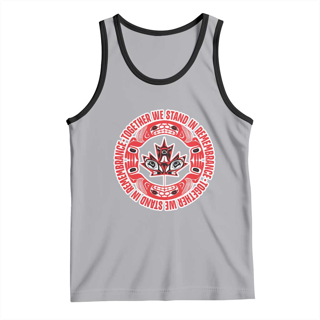 Indigenous Children Tank Top Together We Stand In Remembrance Unity Day Papoose Maple Leaf Native American TS11 Athletic Heather Black Print Your Wear