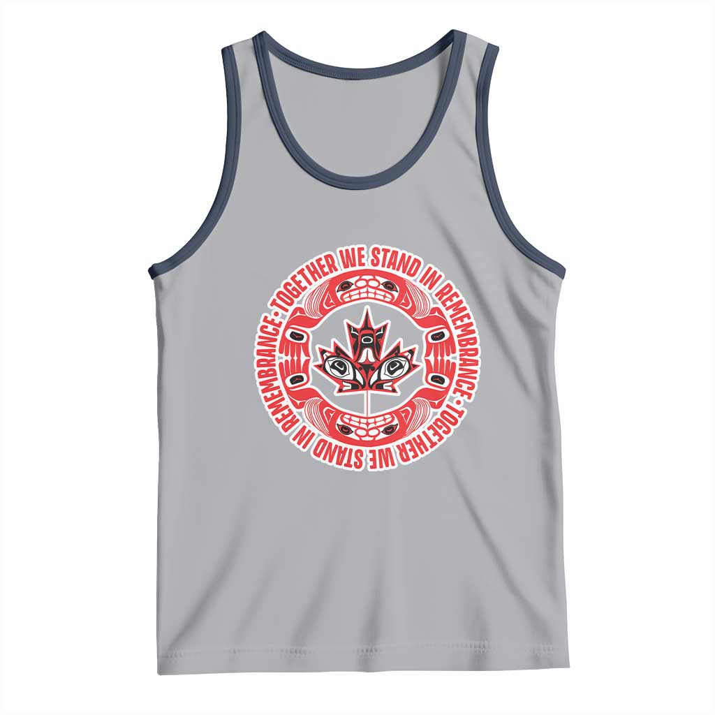 Indigenous Children Tank Top Together We Stand In Remembrance Unity Day Papoose Maple Leaf Native American TS11 Athletic Heather Navy Print Your Wear