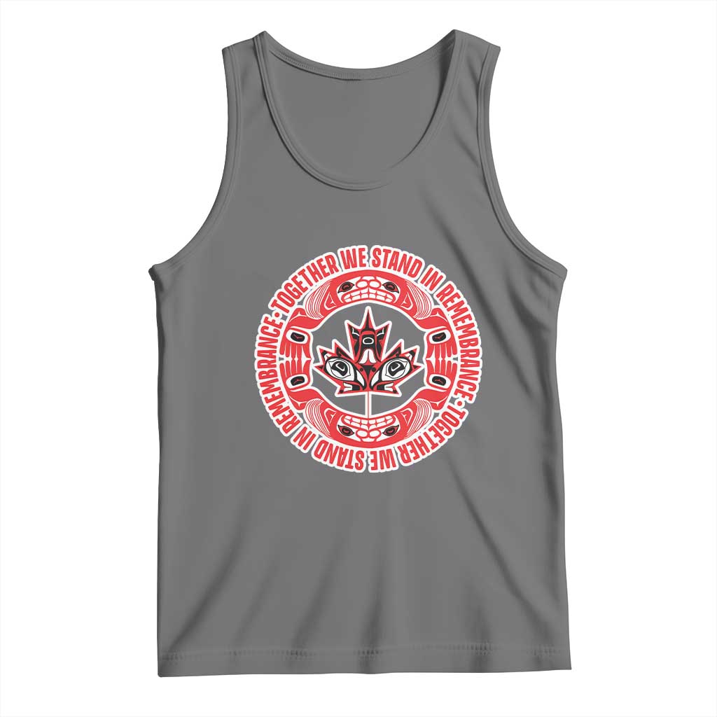 Indigenous Children Tank Top Together We Stand In Remembrance Unity Day Papoose Maple Leaf Native American TS11 Black Heather Print Your Wear