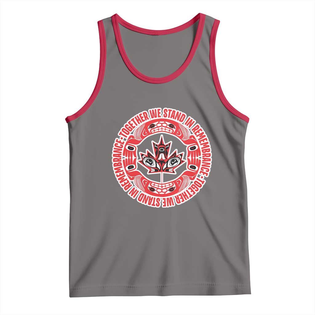 Indigenous Children Tank Top Together We Stand In Remembrance Unity Day Papoose Maple Leaf Native American TS11 Deep Heather Red Print Your Wear