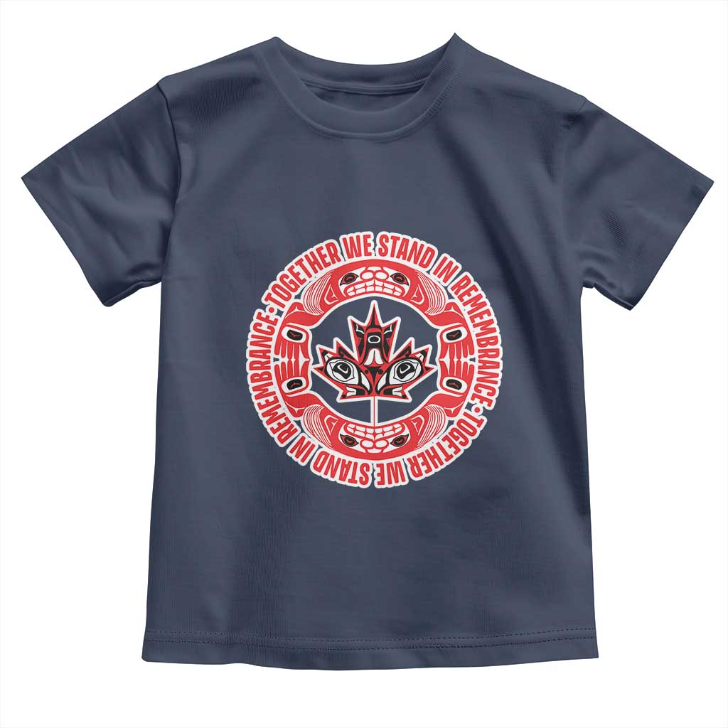 Indigenous Children Toddler T Shirt Together We Stand In Remembrance Unity Day Papoose Maple Leaf Native American TS11 Navy Print Your Wear