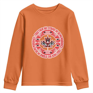 Indigenous Children Youth Sweatshirt Together We Stand In Remembrance Unity Day Papoose Maple Leaf Native American TS11 Orange Print Your Wear