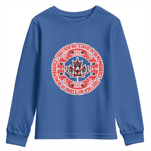 Indigenous Children Youth Sweatshirt Together We Stand In Remembrance Unity Day Papoose Maple Leaf Native American TS11 Royal Blue Print Your Wear