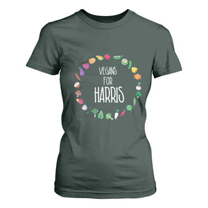 Harris Supporter 2024 T Shirt For Women Vegans For Kamala Vegeterian Veggies TS11 Dark Forest Green Print Your Wear