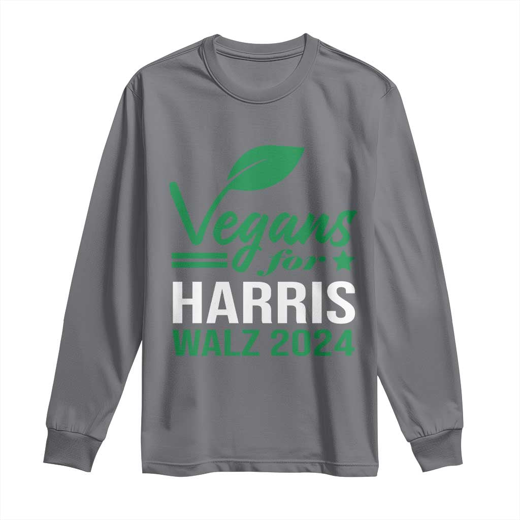 Kamala Supporter 2024 Long Sleeve Shirt Vegans For Harris Walz 2024 Veggies TS11 Charcoal Print Your Wear