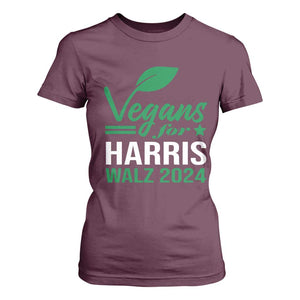 Kamala Supporter 2024 T Shirt For Women Vegans For Harris Walz 2024 Veggies TS11 Maroon Print Your Wear