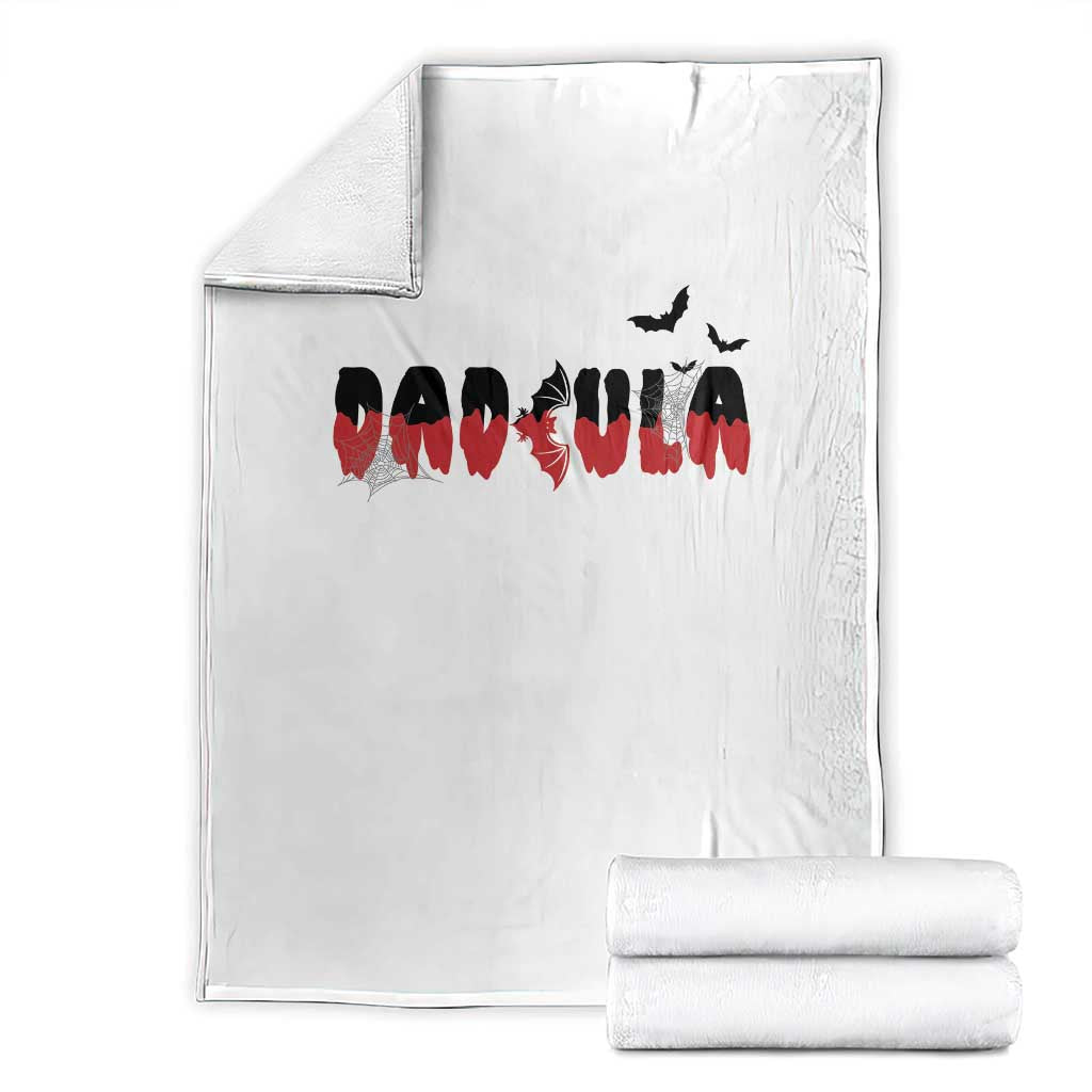 Halloween Couple Matching Throw Blanket Dadcula Couples Daddy Husband Vampire Bat Spider Web TS11 White Print Your Wear