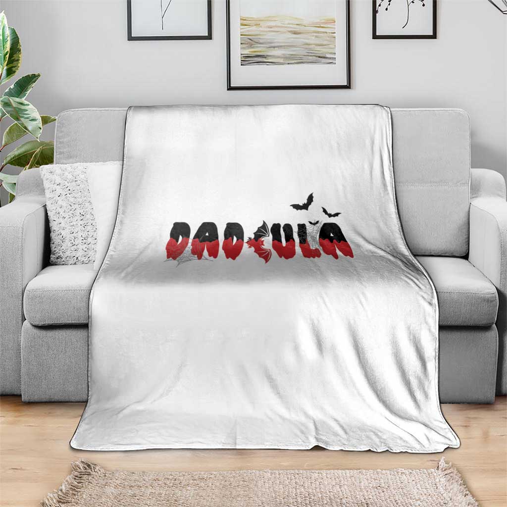 Halloween Couple Matching Throw Blanket Dadcula Couples Daddy Husband Vampire Bat Spider Web TS11 Print Your Wear