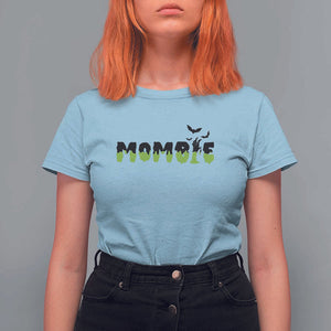Halloween Couple Matching T Shirt For Women Mombie Couples Mommy Wife Zombie Hand Bat TS11 Light Blue Print Your Wear