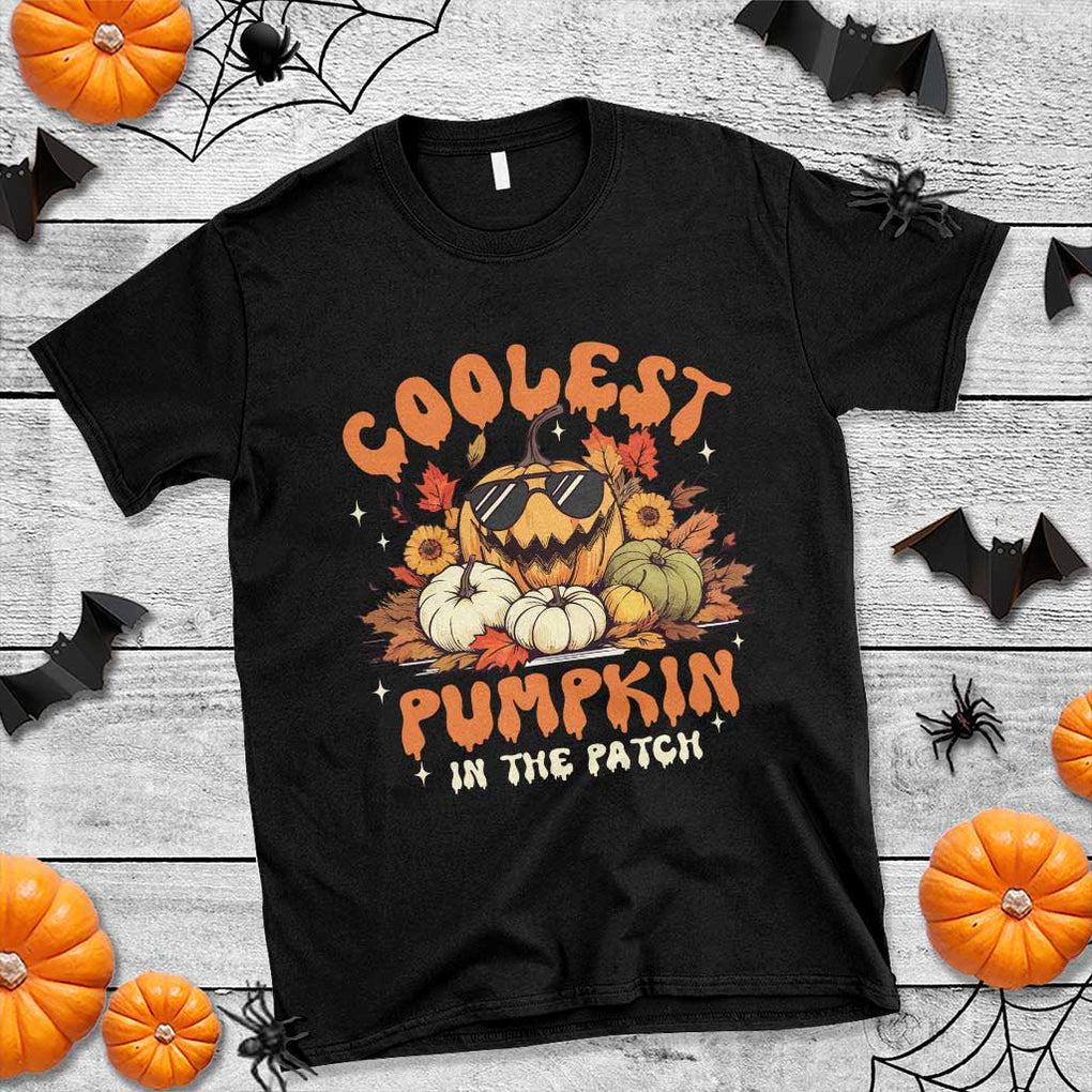Funny Halloween T Shirt Coolest Pumpkin In The Patch Autumn Maple Leaf Flower TS11 Black Print Your Wear