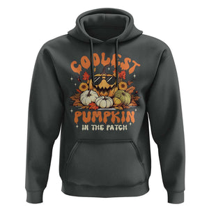 Funny Halloween Hoodie Coolest Pumpkin In The Patch Autumn Maple Leaf Flower TS11 Dark Heather Print Your Wear