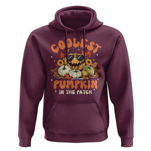 Funny Halloween Hoodie Coolest Pumpkin In The Patch Autumn Maple Leaf Flower TS11 Maroon Print Your Wear