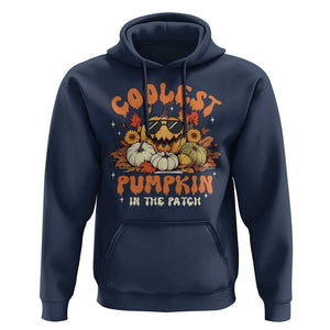 Funny Halloween Hoodie Coolest Pumpkin In The Patch Autumn Maple Leaf Flower TS11 Navy Print Your Wear